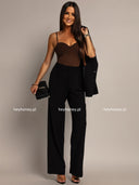 Spodnie Eleganckie z Wysokim Stanem Czarne ASTORIA 