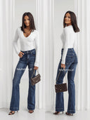 Spodnie Jeansowe Bootcut Ciemnoniebieskie ARDEN 