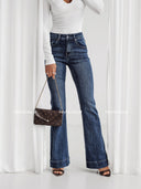 Spodnie Jeansowe Bootcut Ciemnoniebieskie ARDEN 