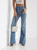 Spodnie Jeansowe Flare z Wysokim Stanem Niebieskie ALORA