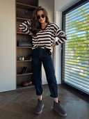 Spodnie Jeansowe Mom Fit Granatowe INES