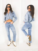 Spodnie Jeansowe Mom Fit Niebieskie NALIA 