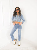 Spodnie Jeansowe Mom Fit Niebieskie NALIA 