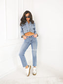 Spodnie Jeansowe Mom Fit Niebieskie NALIA 