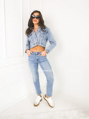 Spodnie Jeansowe Mom Fit Niebieskie NALIA 