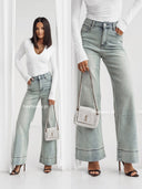 Spodnie Jeansowe Wide Leg Jasnoniebieskie LUCIA