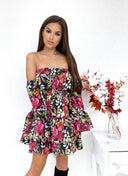 Sukienka LADY FLOWER BLACK-RED