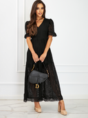 Sukienka Maxi Boho z wycięciem na plecach Czarna CHAMELI 