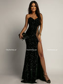 Sukienka Maxi z cyrkoniami Czarna LUXURY NIGHT