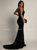 Sukienka Maxi z cyrkoniami Czarna LUXURY NIGHT