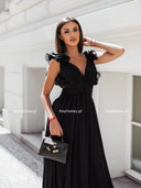 Sukienka Maxi z Odkrytymi Plecami Czarna AMY