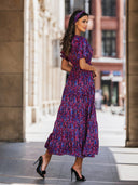 Sukienka Maxi z paskiem i opaską Fioletowa MARITA 