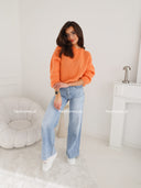 Sweter z Domieszką Baby Alpaki Pomarańczowy SELENA