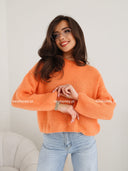 Sweter z Domieszką Baby Alpaki Pomarańczowy SELENA