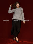Sweter z ozdobnym splotem Szary NEMEA