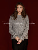 Sweter z ozdobnym splotem Szary NEMEA