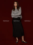 Sweter z ozdobnym splotem Szary NEMEA