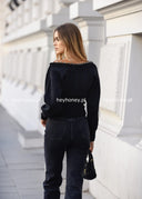 Sweter z wiskozy Czarny MIRANDA