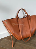 Torebka Skóra Naturalna Duża Karmelowa MILENA