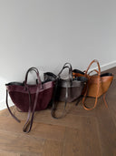 Torebka Skóra Naturalna Zamszowa Karmelowa Midi EMILI 